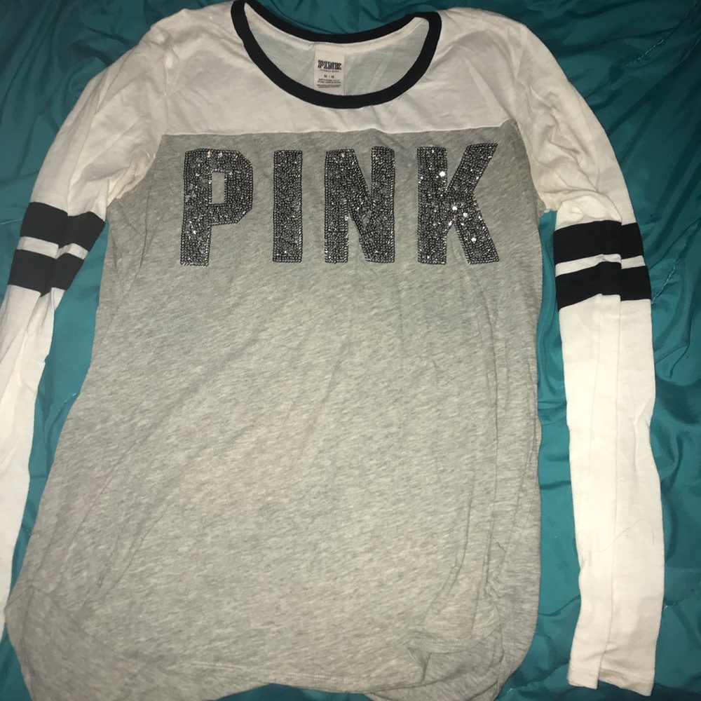 Long Sleeved VS Pink Sequins Tee